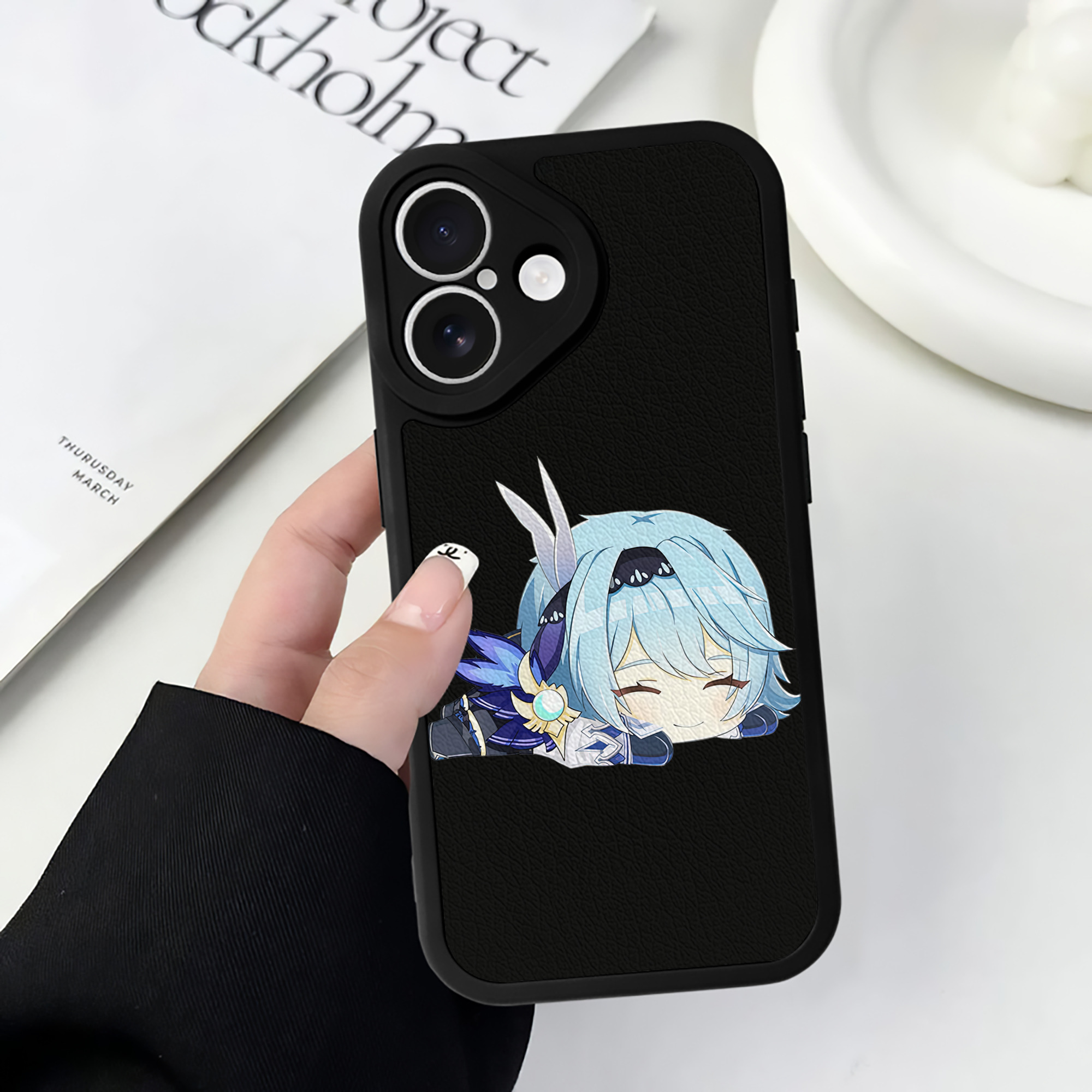 げんし神 优菈 ゆうら genshin Yūra 【iPhone 16シリーズ対応】シリコンスマホケース（レザー調） 材質：シリコン